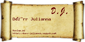 Dürr Julianna névjegykártya